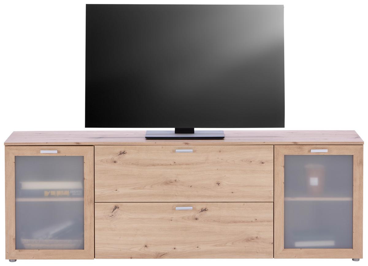 Tv Komoda Xeno - hrast Artisan, Moderno, staklo/drvni materijal (180/62/37cm) - Modern Living