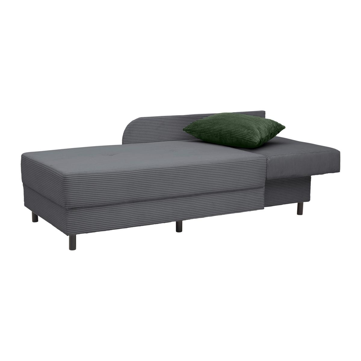 Liege Nova Dunkelgrau - Dunkelgrau/Schwarz, MODERN, Holz/Textil (145/62/85cm) - Mömax