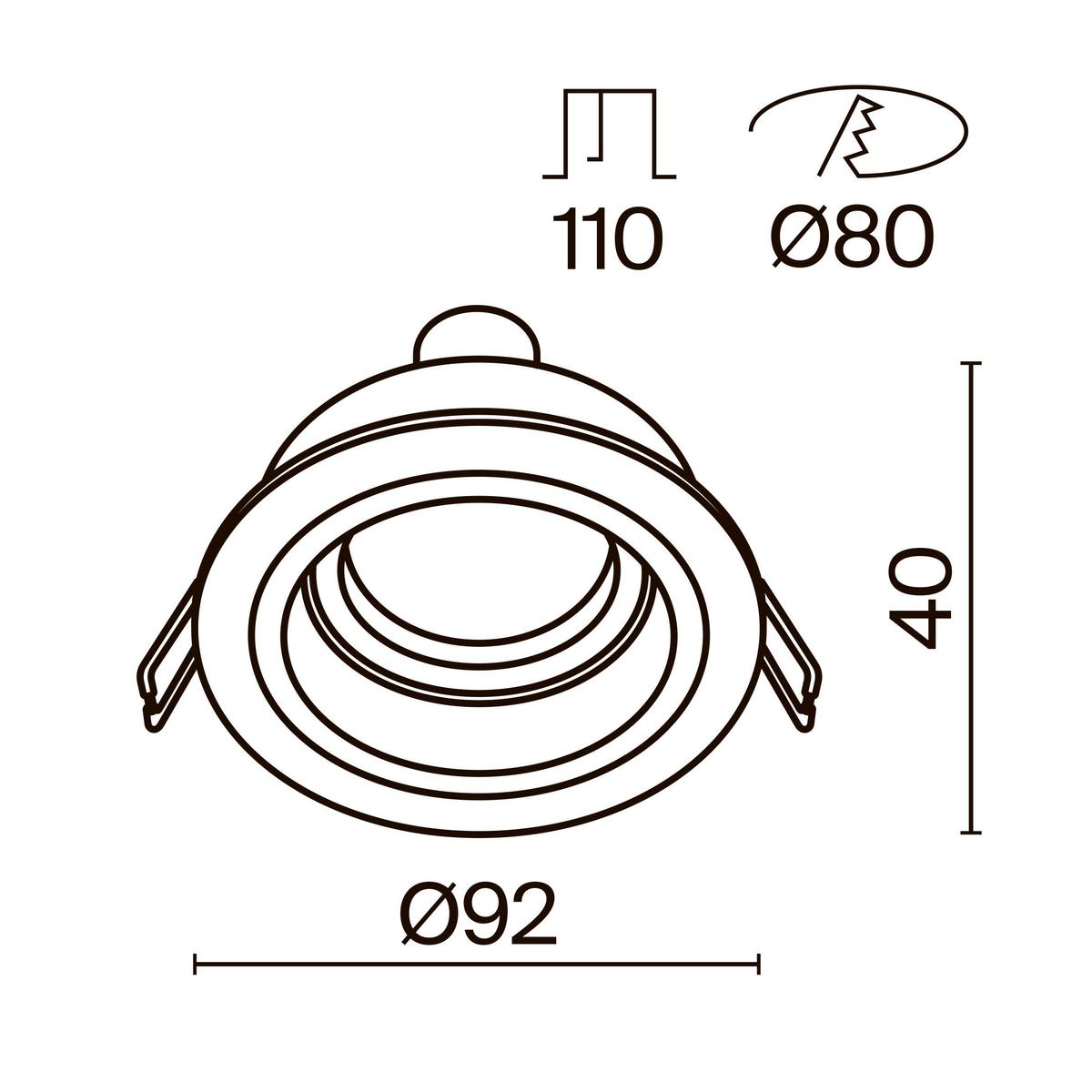 LED-EINBAUSPOT ATOM - Weiss, Trend, Metall (9,2/4/9,2cm) - MAYTONI