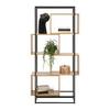 HYLLA ADRIAN -EXKLUSIV- - svart/naturfärgad, Modern, metall/trämaterial (80/160/33,2cm) - Mömax