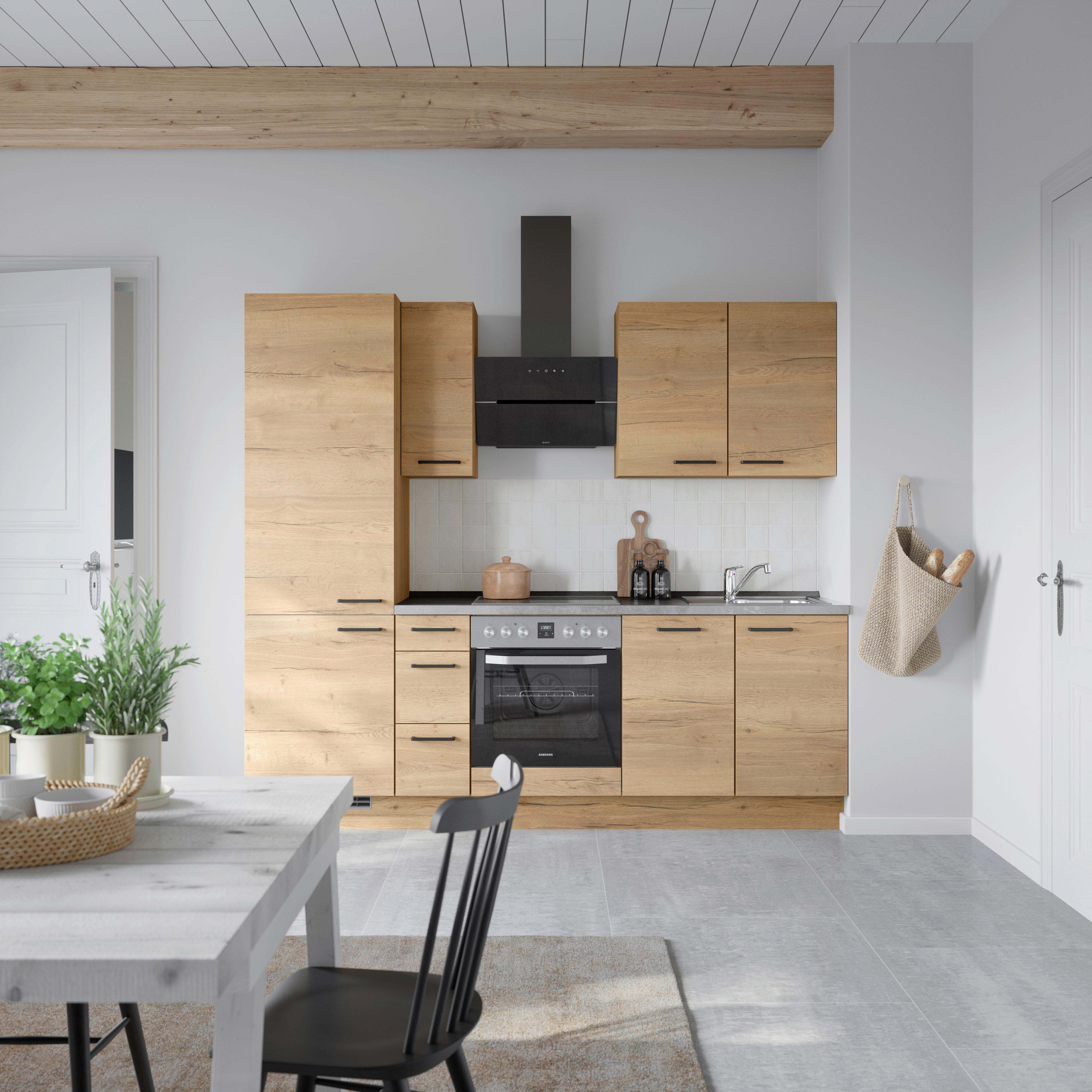 Küchenleerblock Structura High o. Geräte Eiche - Schieferfarben/Eichefarben, MODERN, Holzwerkstoff/Metall (240cm) - Nobilia