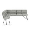 Sitzbank Kona Hellgrau Webstoff Gepolstert - Hellgrau/Schwarz, MODERN, Holz/Textil (135/180cm) - Bessagi Home