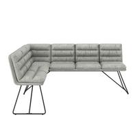 Kotna Klop Kona, Svetlo Siva - črna/svetlo siva, Moderno, kovina/tekstil (135/180cm) - Bessagi Home