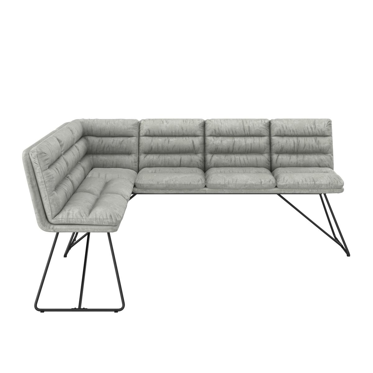 Kotna Klop Kona, Svetlo Siva - črna/svetlo siva, Moderno, kovina/tekstil (135/180cm) - Bessagi Home
