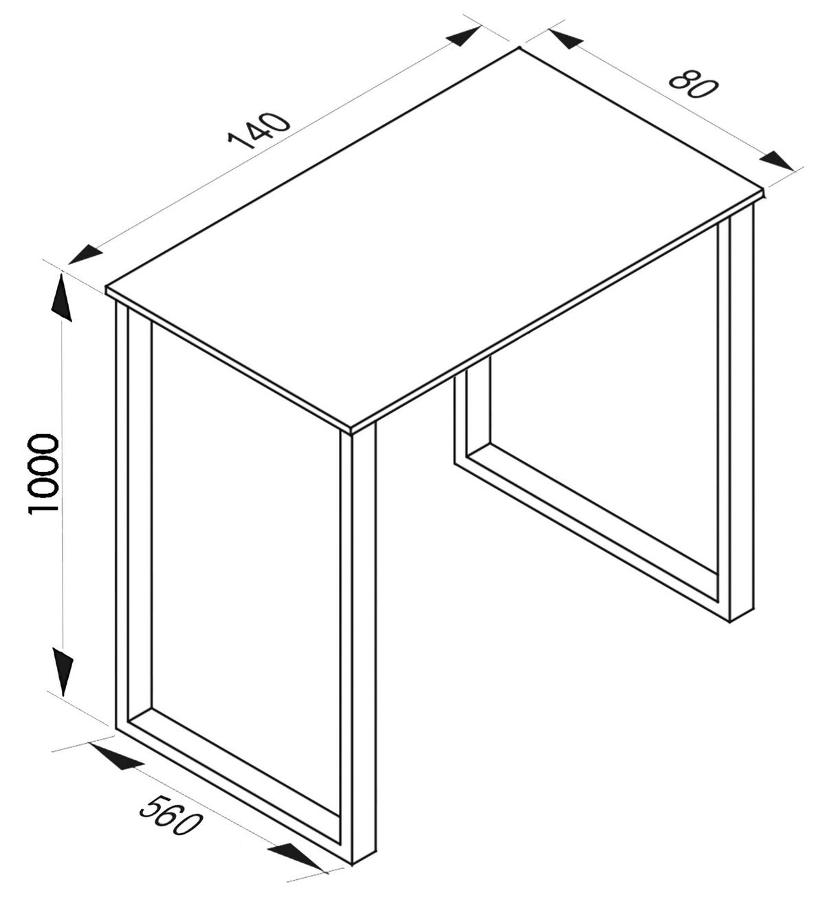 BARTISCH XONA B 140X80 - Silberfarben/Sonoma Eiche, Konventionell, Holzwerkstoff/Metall (140/102/80cm)