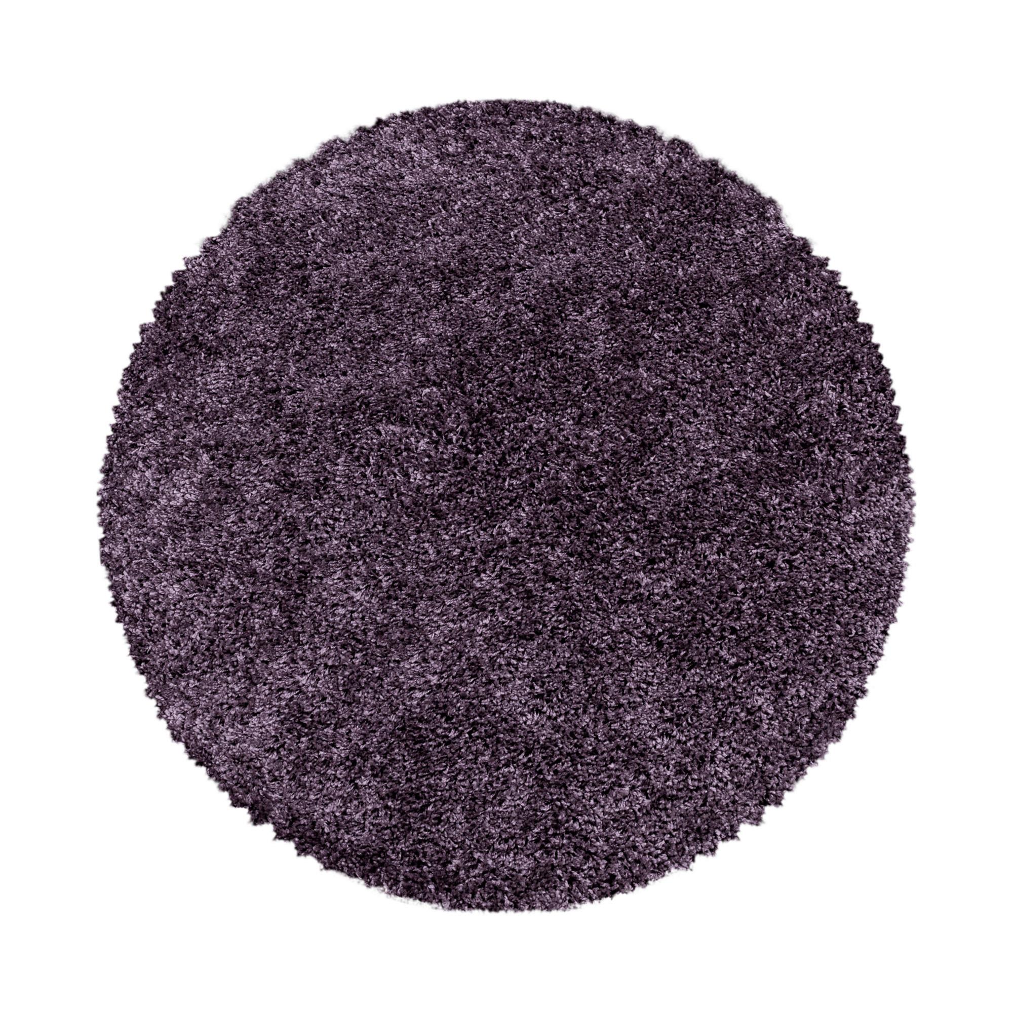 Hochflorteppich Sydney Violett Ø ca. 80cm - Violett, Basics, Textil (80cm)