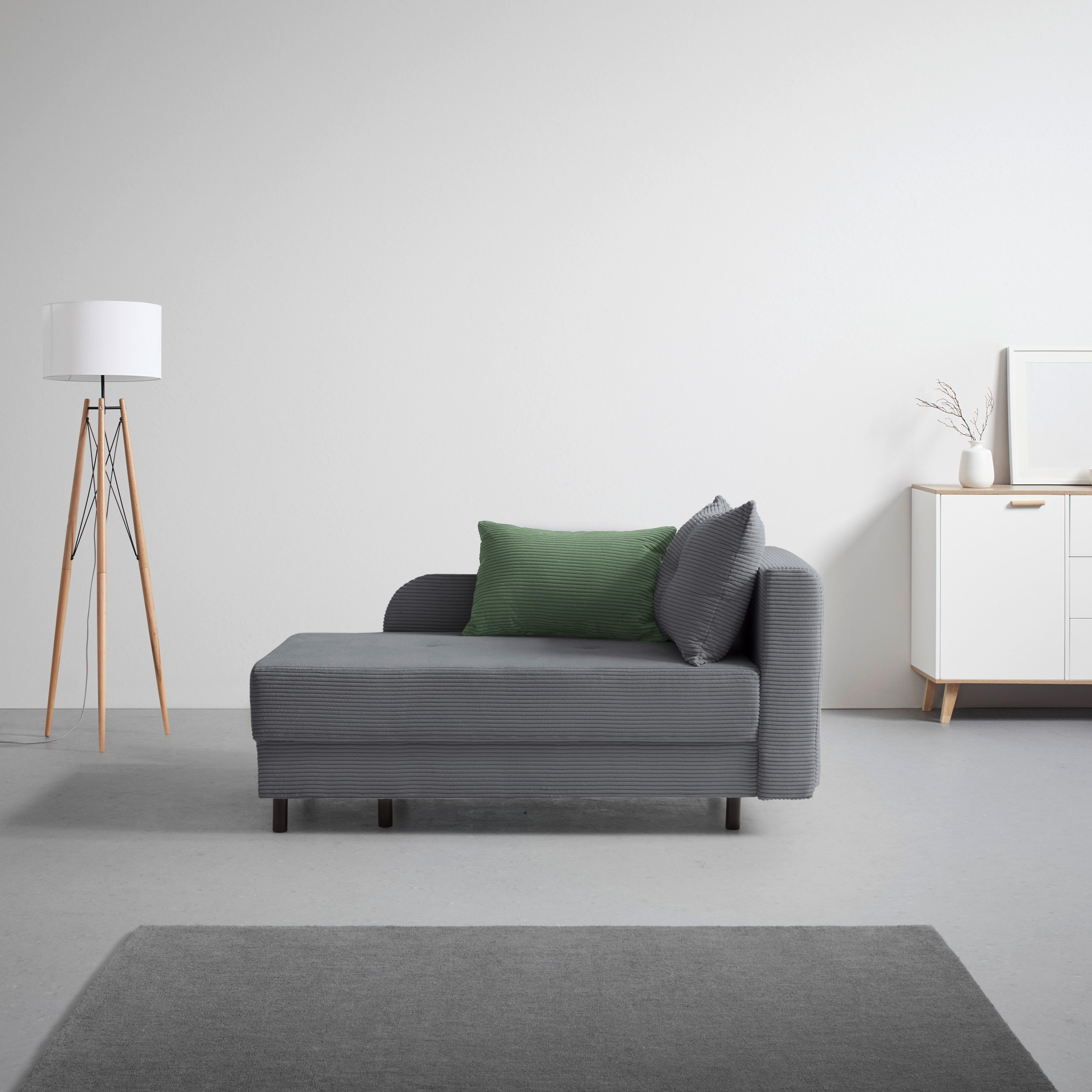 Liege Nova Dunkelgrau - Dunkelgrau/Schwarz, MODERN, Holz/Textil (145/62/85cm) - Mömax