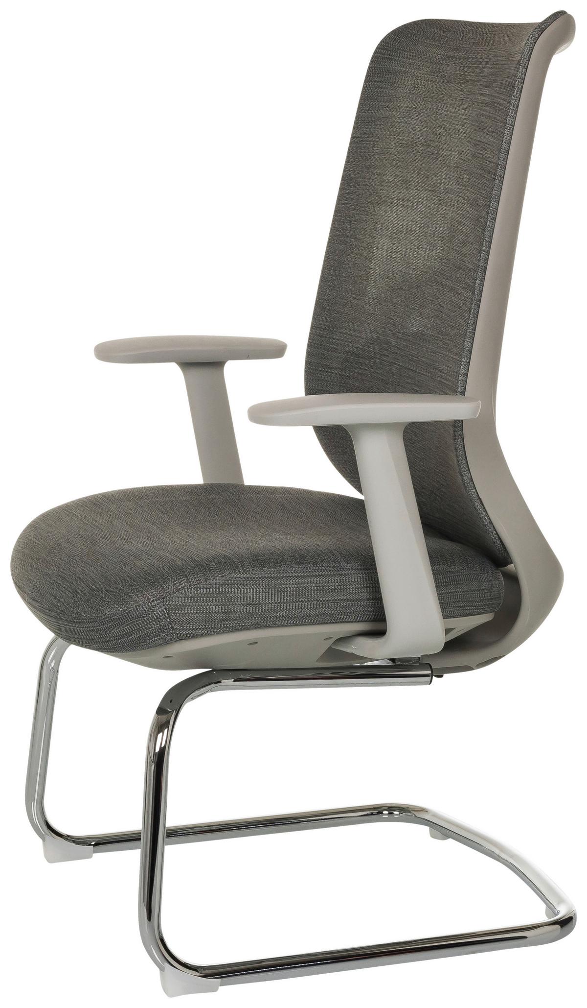 Konferenčni Stol Mileston V, Siva - srebrne barve/siva, Moderno, kovina/tekstil (67cm) - MID.YOU
