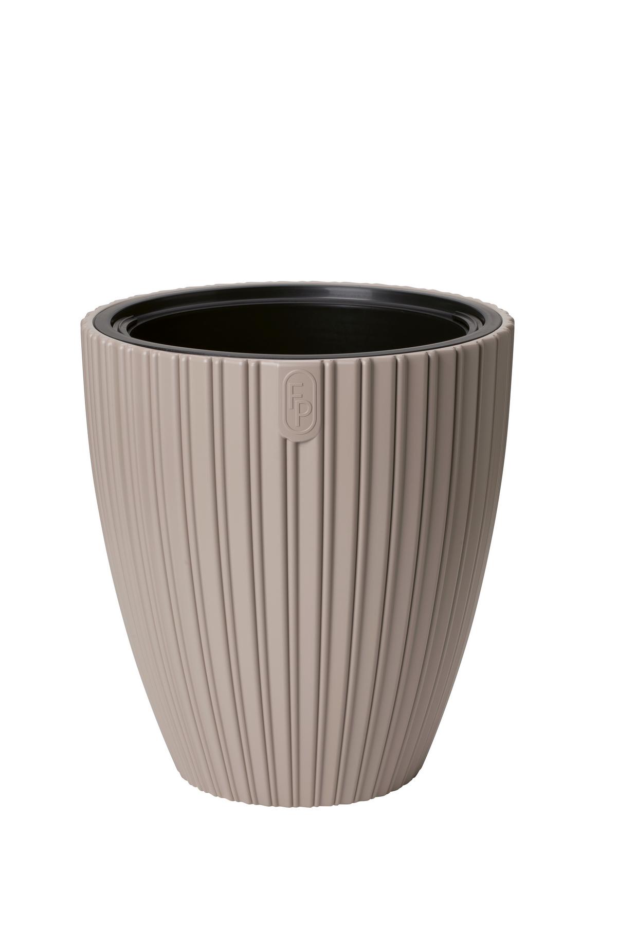 Übertopf Mira 30 Taupe Ø ca. 29cm - Taupe, KONVENTIONELL, Kunststoff (29,0/32/29,0cm) - Mömax