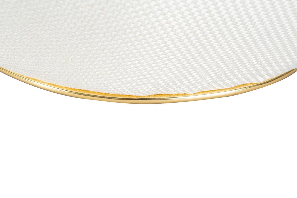 HOCKER CONTESSA 145 - Beige/Goldfarben, Design, Textil/Metall (60/42,5cm) - Kayoom