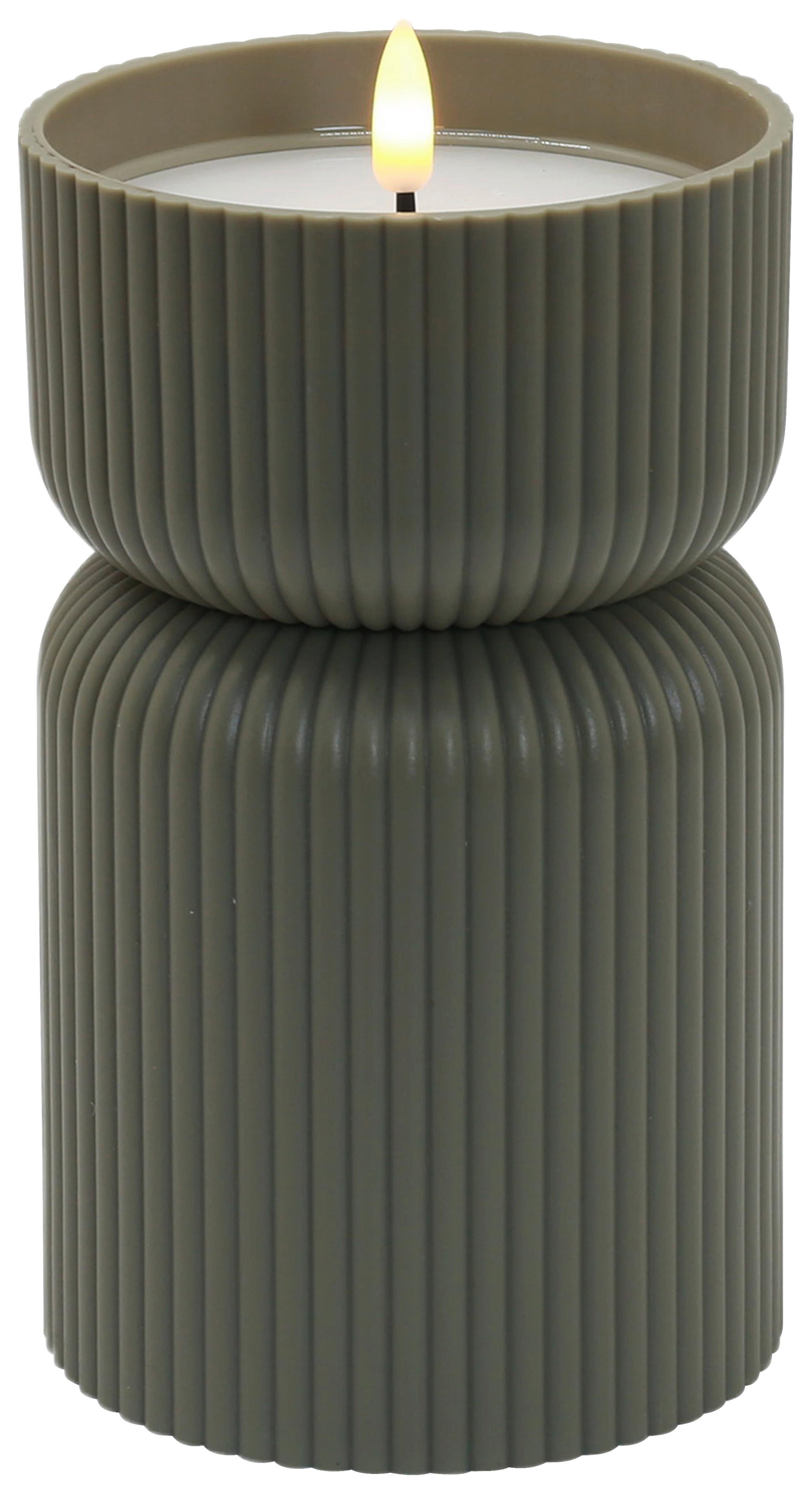 LED-Kerze Lioris Olivgrün max. 0,06 Watt - Olivgrün, Kunststoff (10/17cm) - Mömax