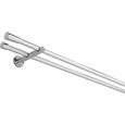Vorhangstangenset Marie aus Metall, ca. 120cm - Edelstahlfarben, Metall (120cm) - MÖMAX modern living