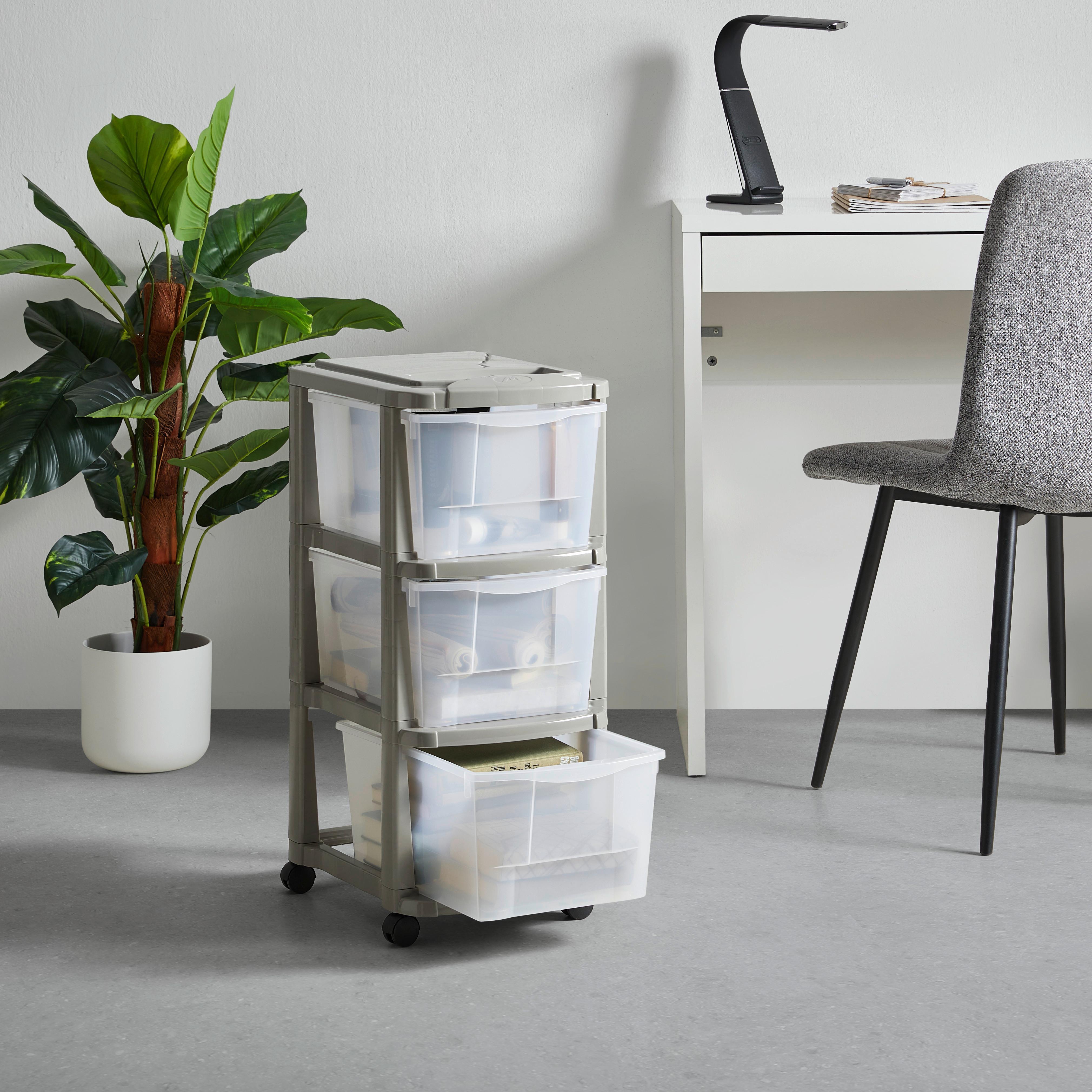 Rollcontainer Manuela Grau - Grau, KONVENTIONELL, Kunststoff (39/29,5/65cm) - Based