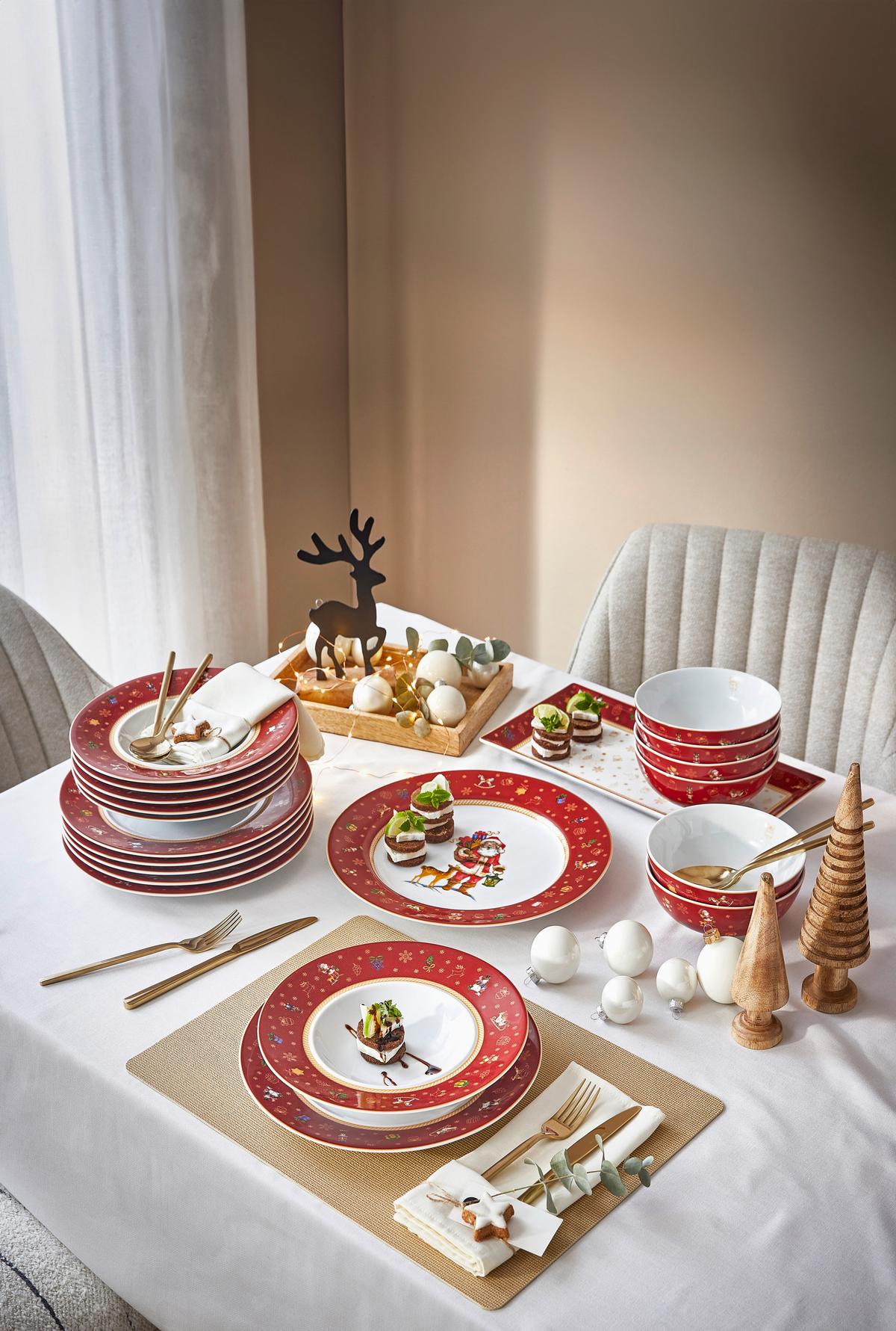 ZASTAWA STOŁOWA CHRISTMAS TOYS - czerwony, Konventionell, ceramika - X-Mas