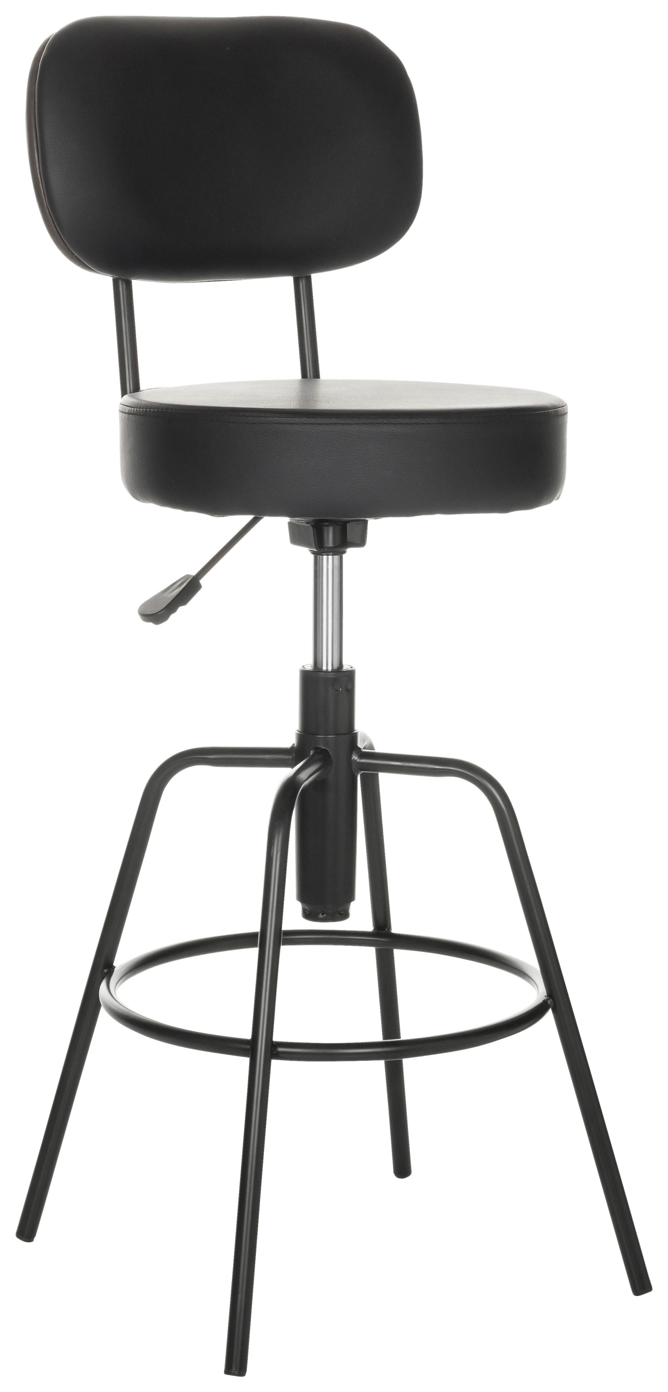 Barski Stol Disc High, Črna - črna, Basics, kovina/usnje (43/103-113/43cm) - MID.YOU