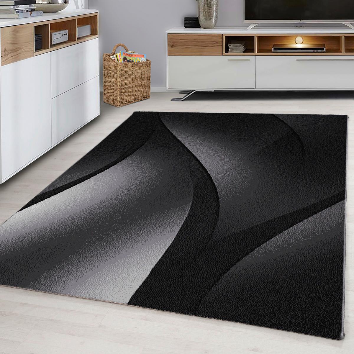 Tkana Preproga Plus, Črna/bela, Ca. 120x170cm - črna/bela, Design, tekstil (120/170cm) - Novel