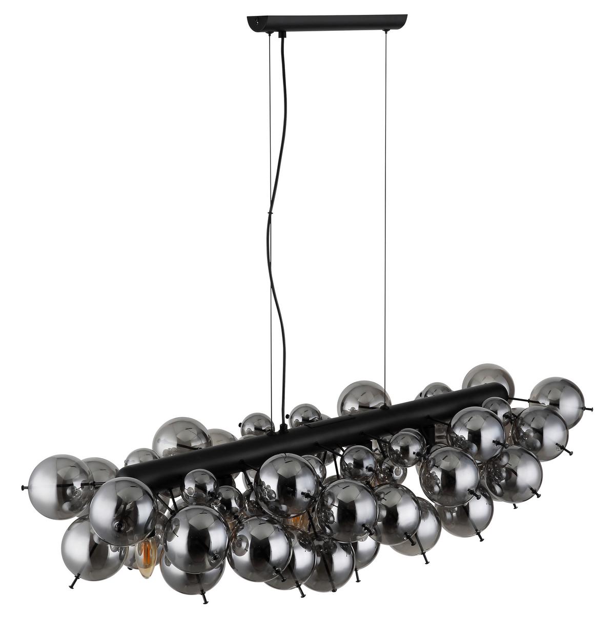 Hängeleuchte Udo Schwarz max. 25 Watt - Schwarz, Design, Glas/Metall (103/47cm) - Globo
