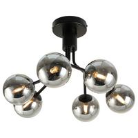 plafonnier Schwarz/Chrom max. 15 Watt - noir, Modern, métal/verre (46/30cm) - Mömax