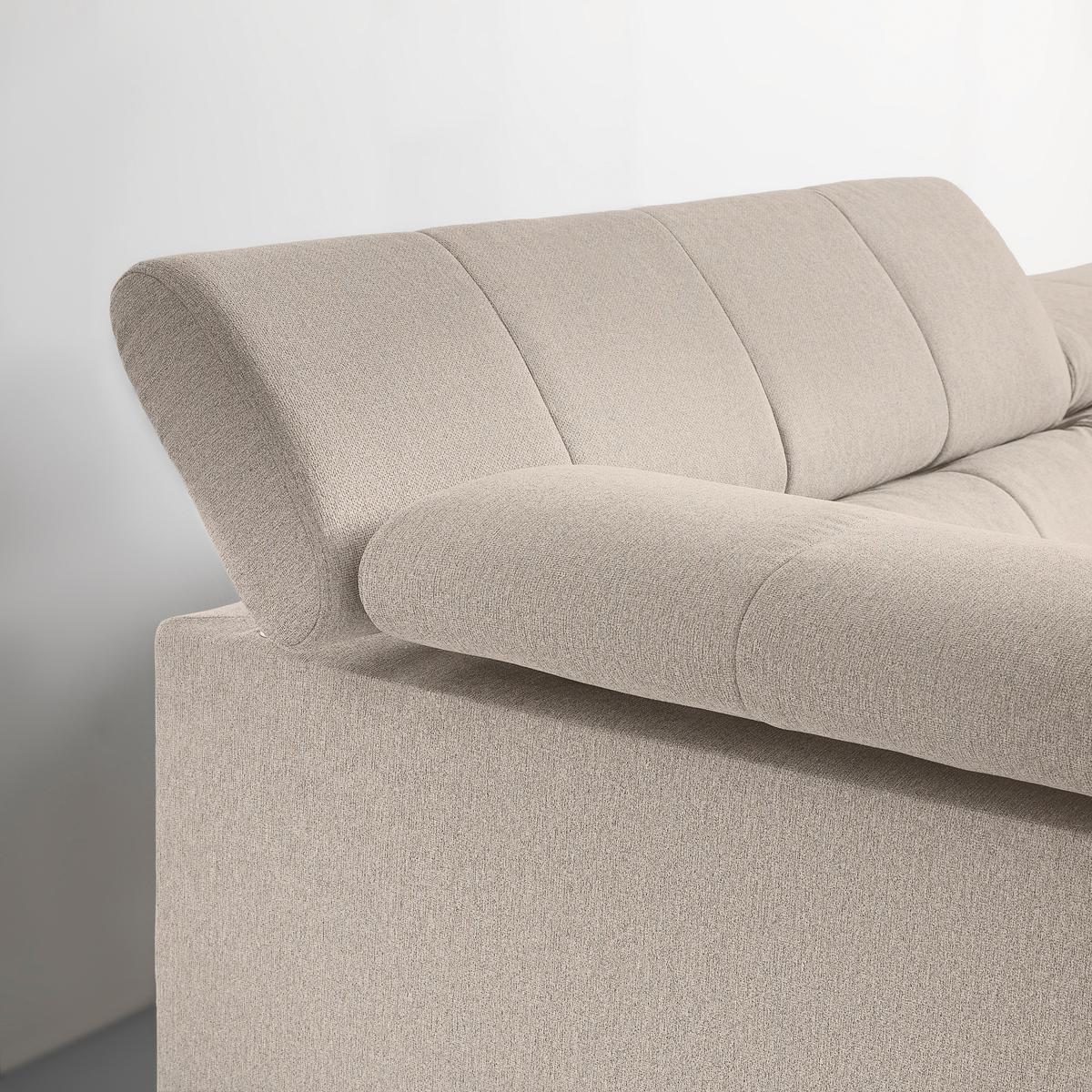 Wohnlandschaft Alberto Beige - Beige/Schwarz, MODERN, Textil/Metall (296/78/201cm) - Mömax