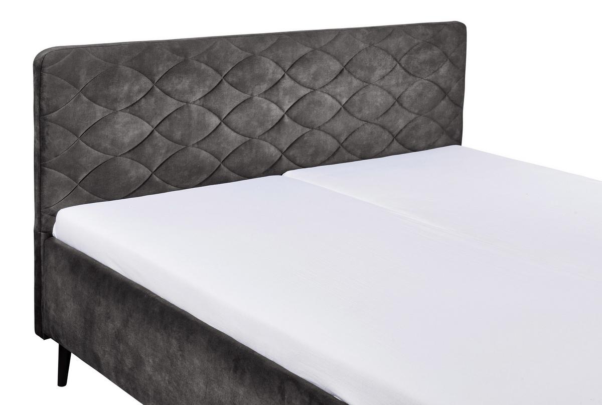 Polsterbett Mario A ca. 180x200 cm Dunkelgrau - Dunkelgrau, Basics, Holz/Holzwerkstoff (180/200cm) - MID.YOU