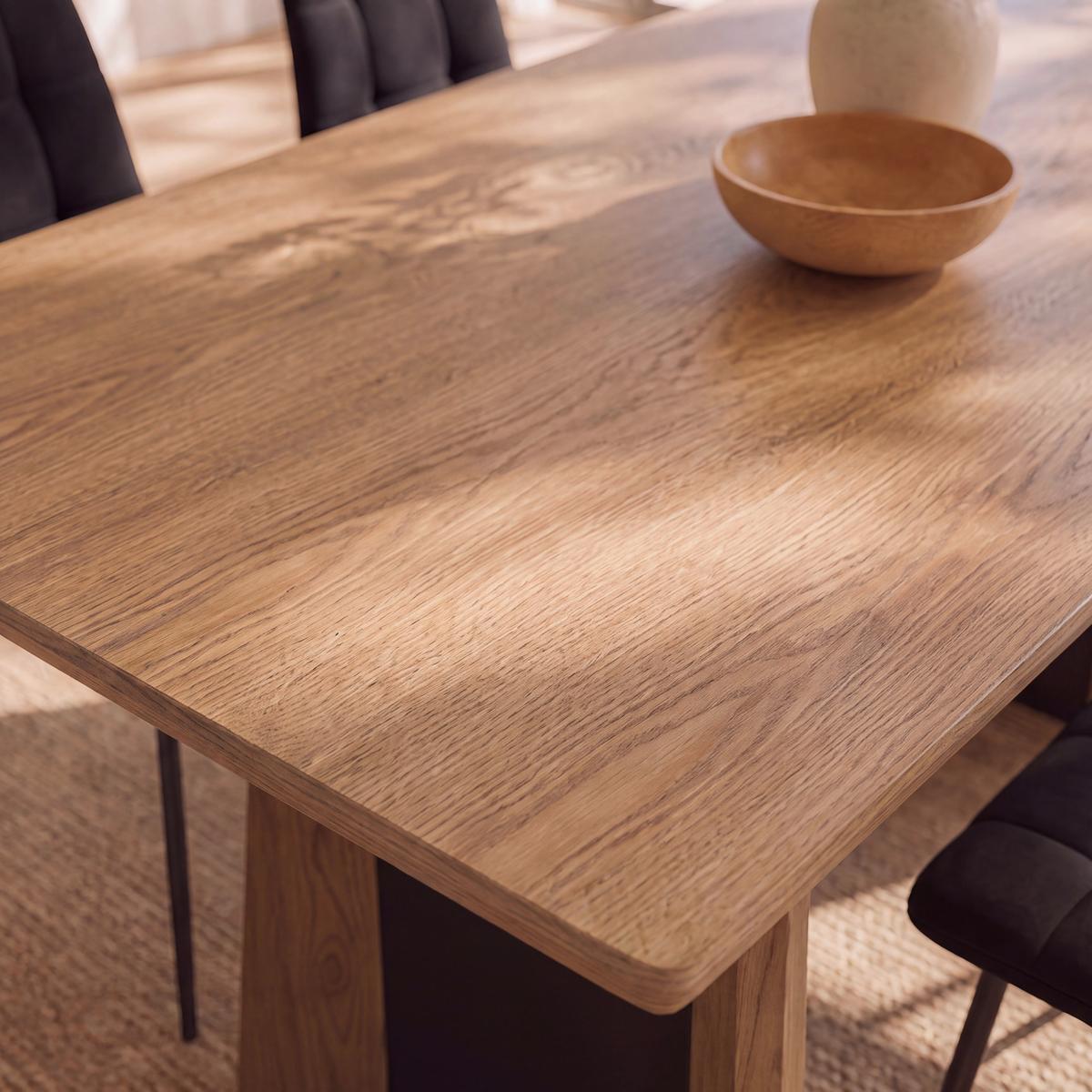 Esstisch Liva Eschefarben MDF ca. 180x90 cm - Eschefarben/Schwarz, MODERN, Holz/Holzwerkstoff (180/76/90cm) - Bessagi Home