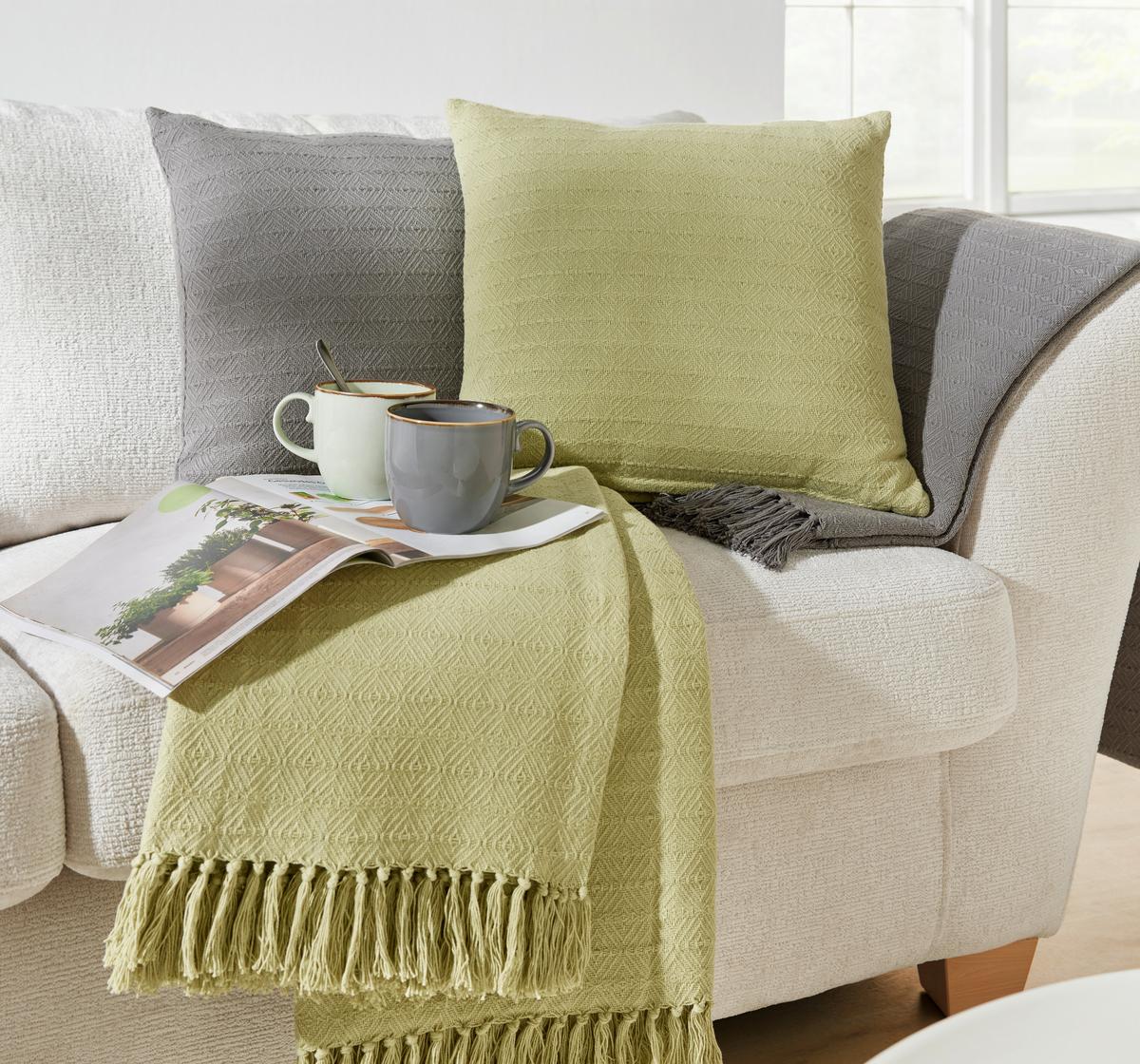 Zierkissen Tara Grün ca. 45x45cm - Grün, LIFESTYLE, Textil (45/45cm) - Mömax