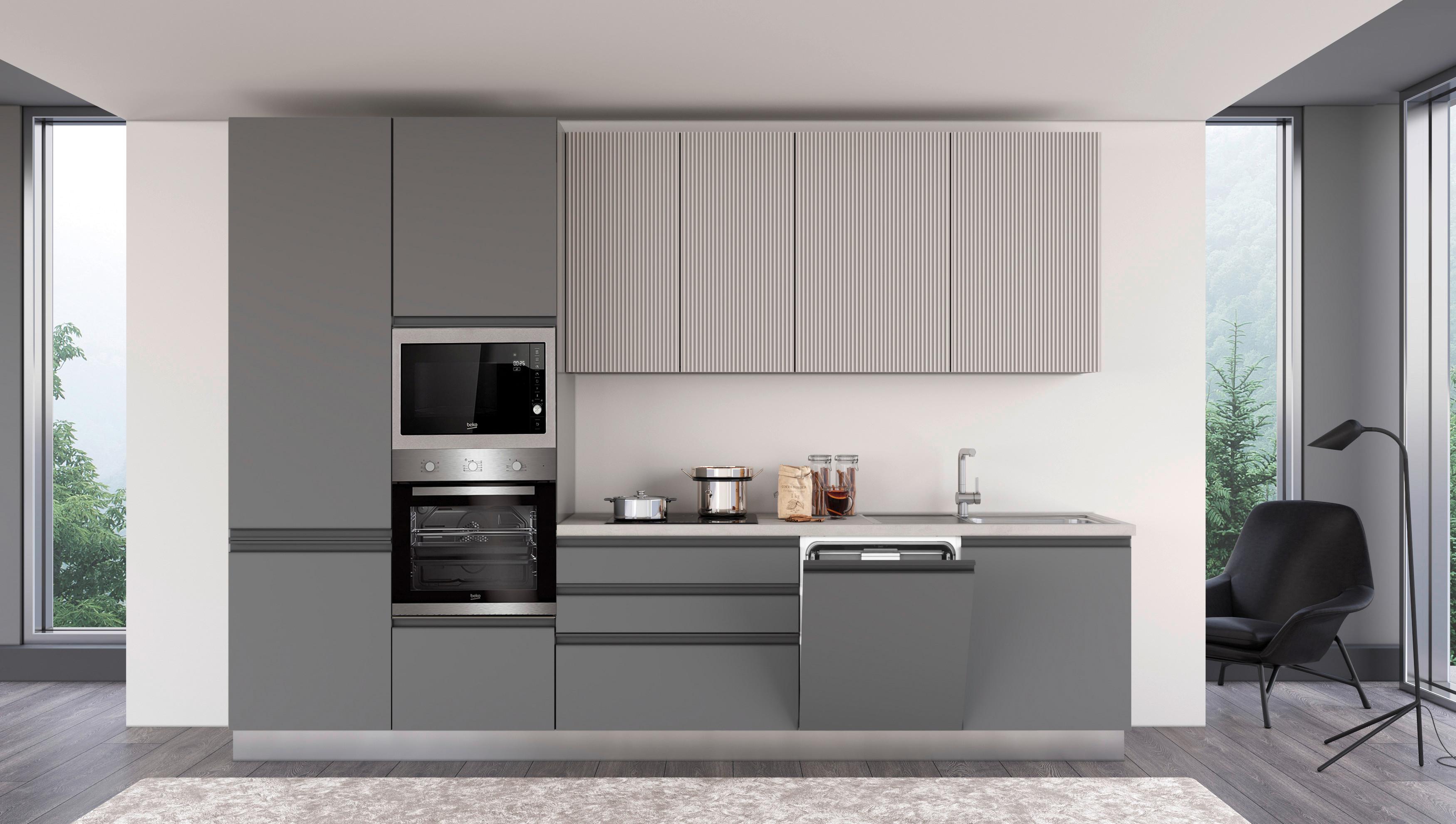 Blok Kuhinja S Aparatima New Helena 330 Dx - siva/kašmir, Konvencionalno, metal/drvo (330/240/60cm) - Mömax