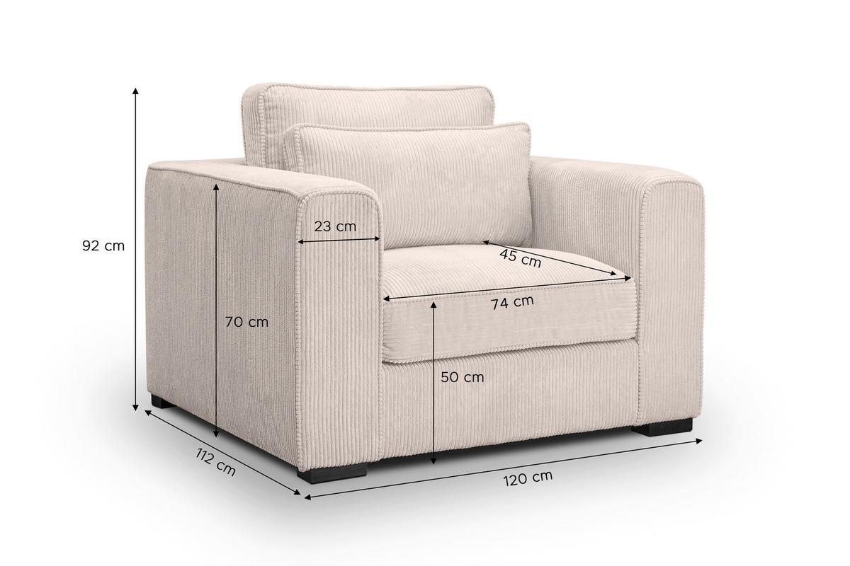 1,5-Sitzer-Sofa Almera Graubeige - Greige/Schwarz, Basics, Holz/Textil (120/92/112cm) - MID.YOU