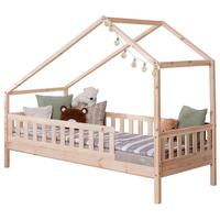 Hausbett Lou ca. 140x200 cm Holz - Naturfarben/Weiß, MODERN, Holz/Textil (140/200cm) - MID.YOU