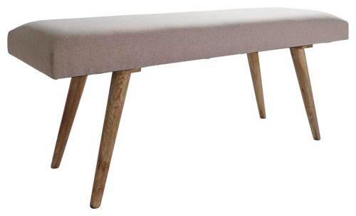 Sitzbank Salim ca. 117x51 cm Mango/Beige - Beige/Braun, Natur, Holz/Textil (117/51/38cm) - MID.YOU