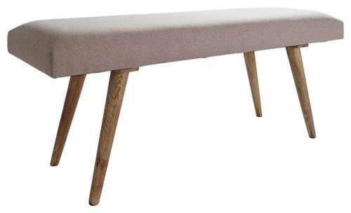 Sitzbank "Salim", aus Mango, beige - Beige/Braun, Natur, Holz/Textil (117/51/38cm) - MID.YOU