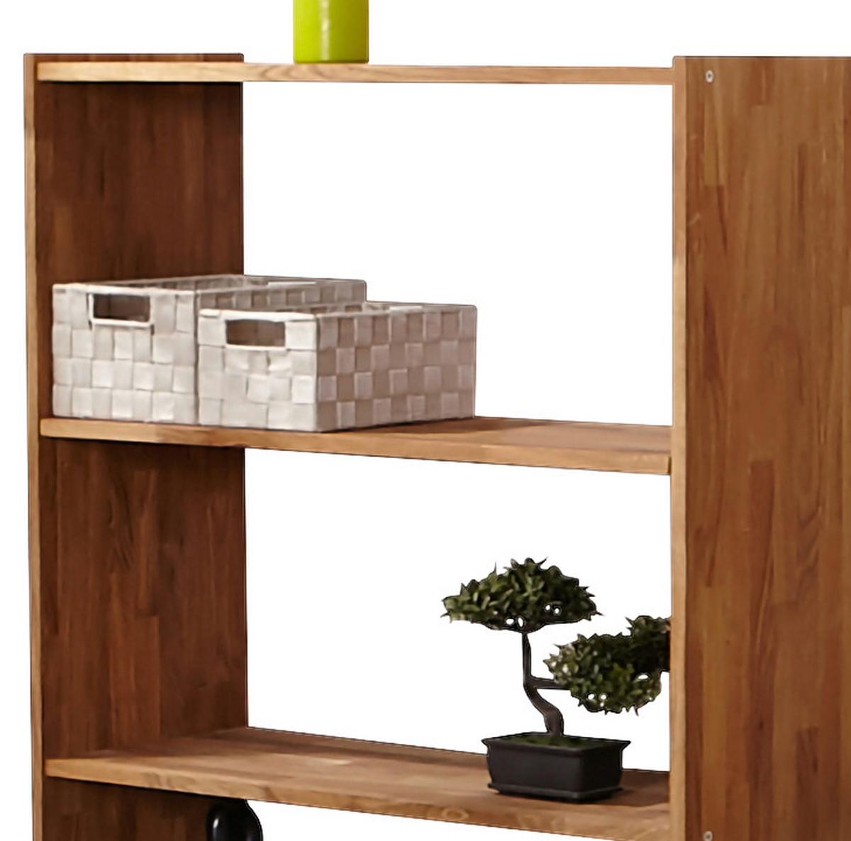 Regal Simon, Hrast, Masivno - barve hrasta, Natur, les (80/145/31cm) - MID.YOU