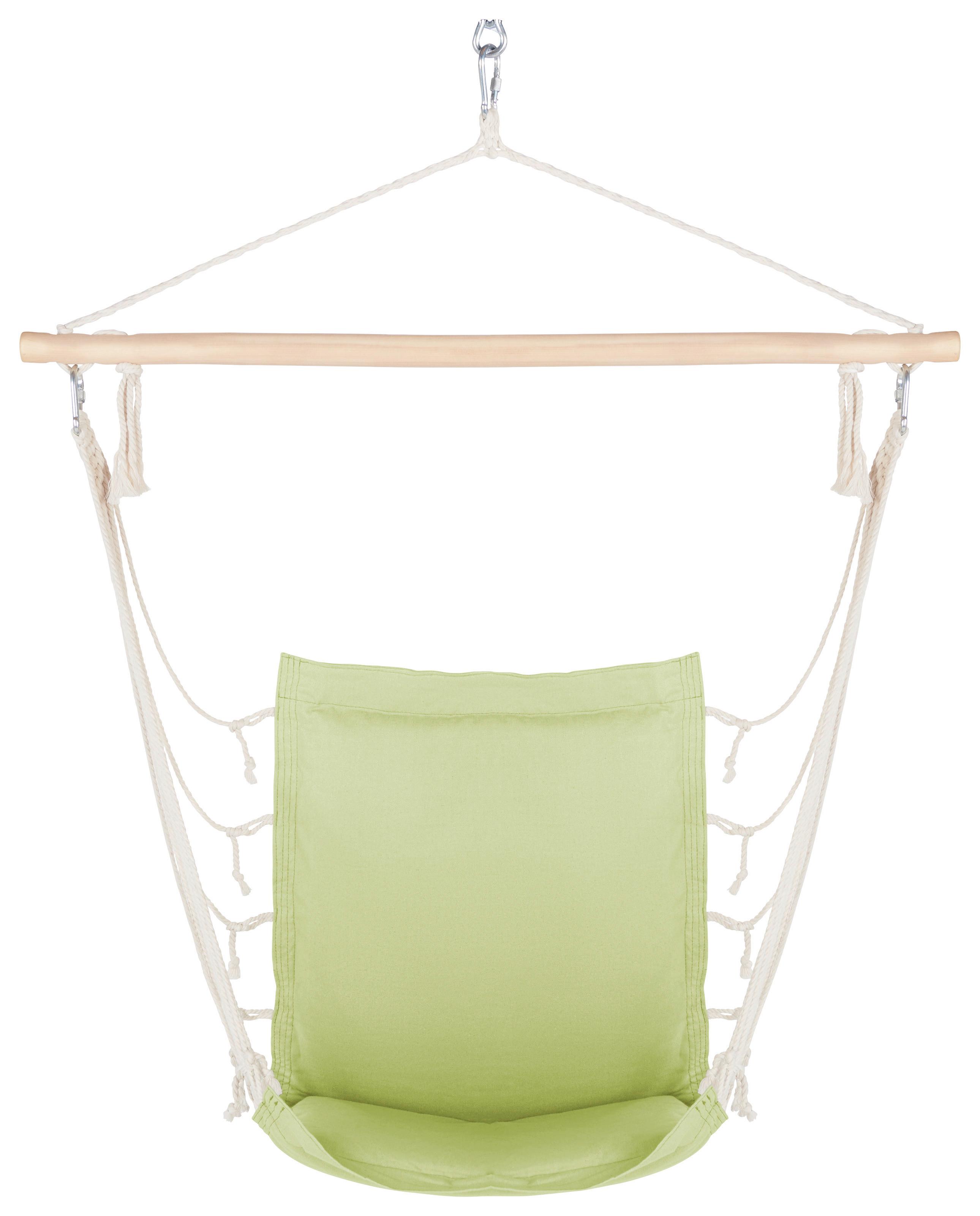 Viseči Stol Relax, Svetlo Zelena - bež/naravne barve, tekstil/les (100/47cm) - Modern Living