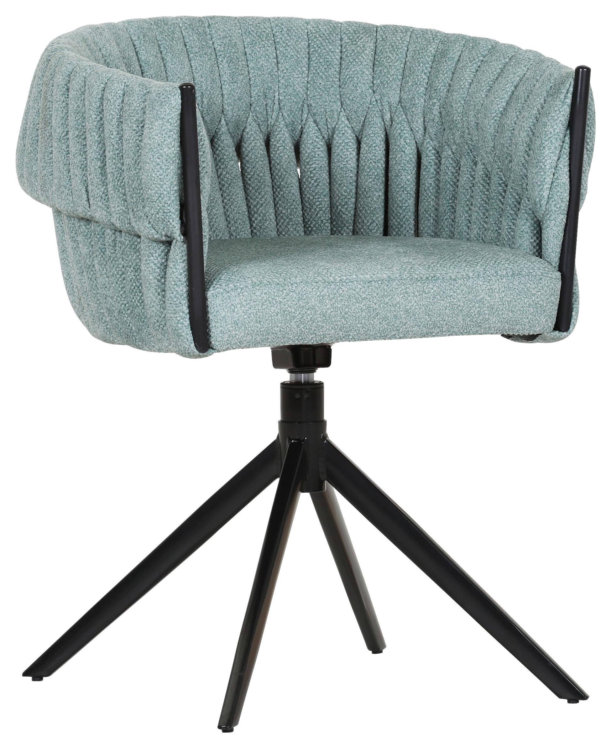 KRZESŁO Z PODŁOKIETNIKAMI TWISTY -BEACH CLUB- - czarny/miętowy, Design, metal/tkanina (65/76/60cm) - Landscape