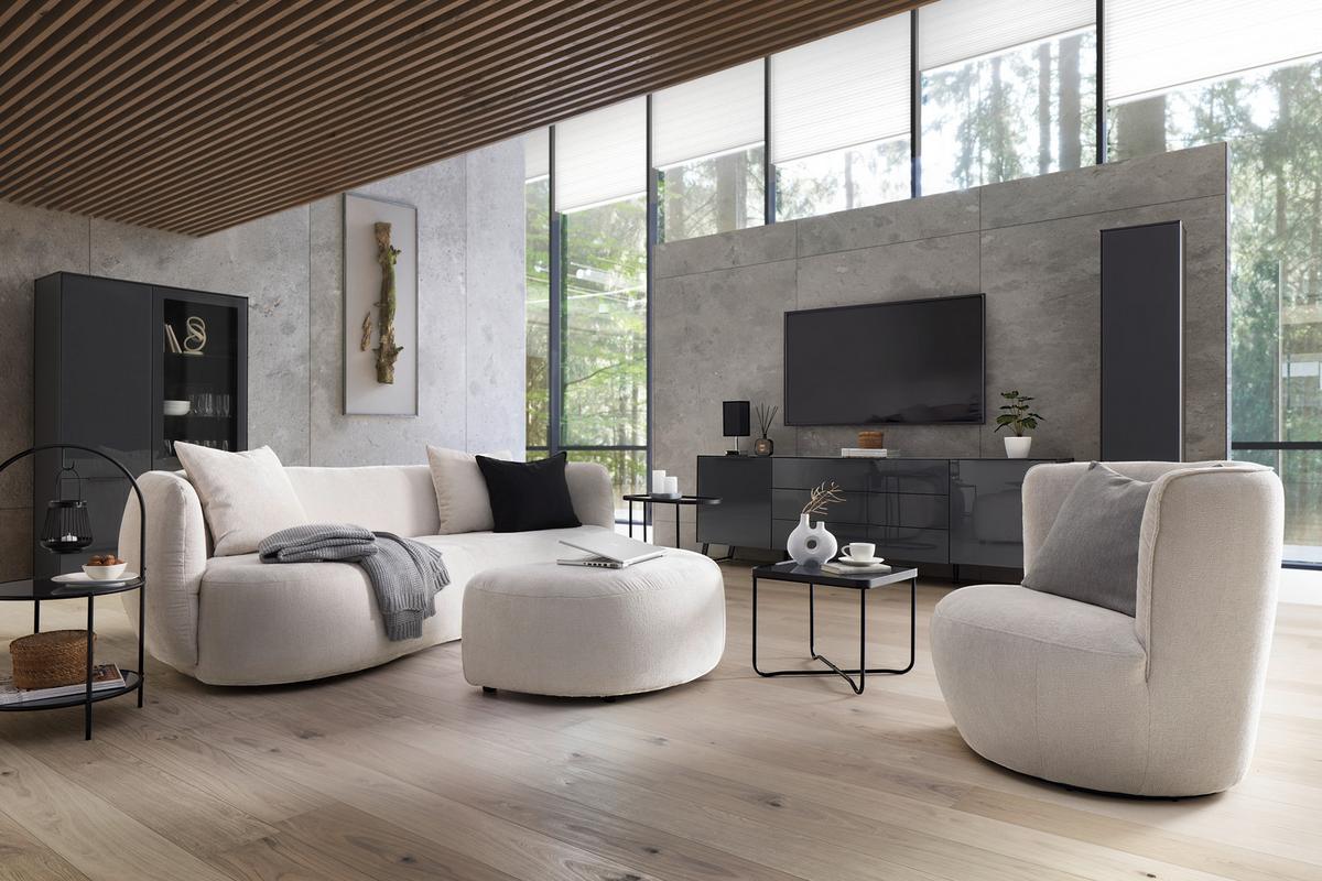 Vitrin Max Box - antracit, Modern, faalapú anyag/Üveg (109/179/42cm) - Premium Living