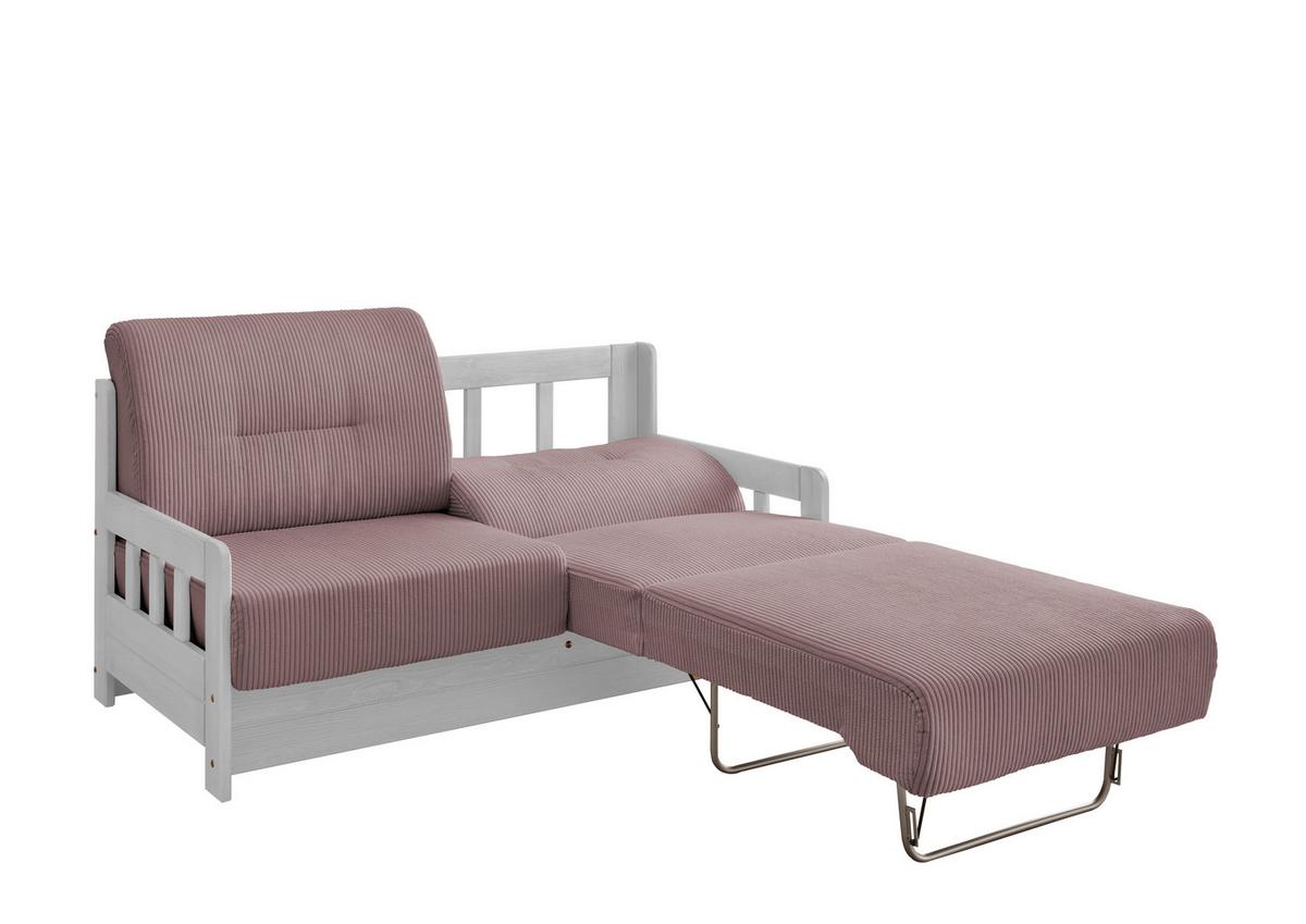 Schlafsofa Camino Holzkorpus Rosa - Rosa/Weiß, MODERN, Holz/Textil (154/88/90cm) - Livetastic