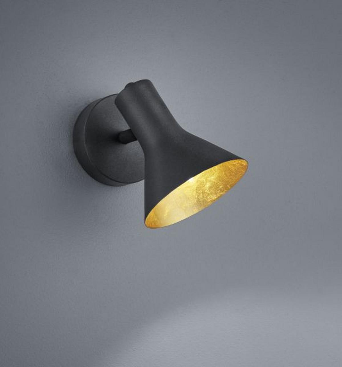 Strahler Nina, max. 40 Watt - Goldfarben/Schwarz, LIFESTYLE, Metall (11/18,5/14cm)