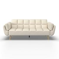 Schlafsofa Cora Webstoff Creme - Creme/Naturfarben, MODERN, Holz/Textil (214/92/81cm) - Bessagi Home