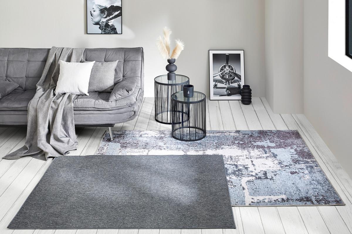 Flachwebteppich Edessa 2 in Creme/Grau ca. 120x170cm - Creme/Grau, Modern, Textil (120/170cm) - Mömax