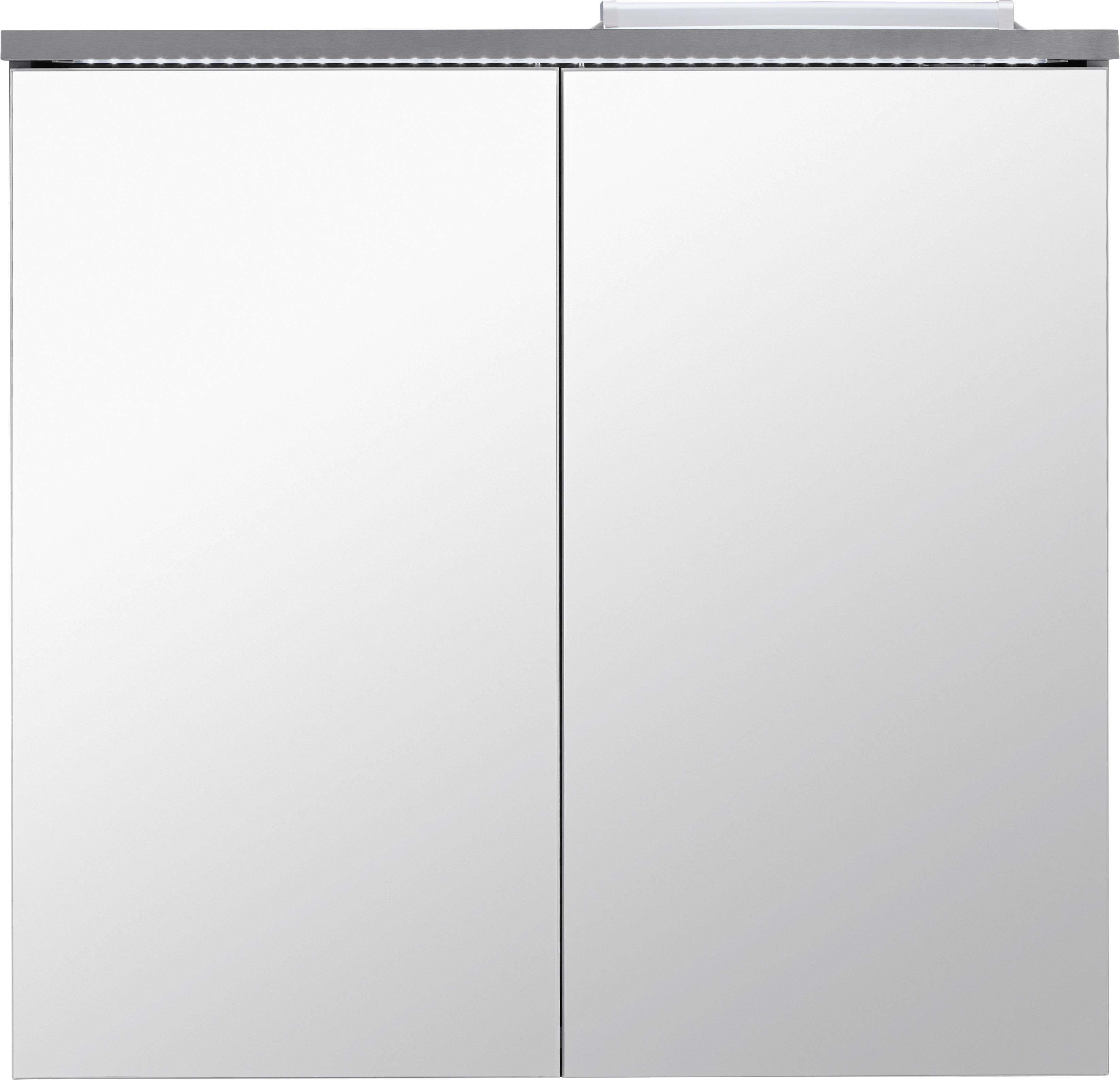 Spiegelschrank Grau - Grau, Basics, Glas/Holzwerkstoff (80/77/23cm) - Mömax modern living