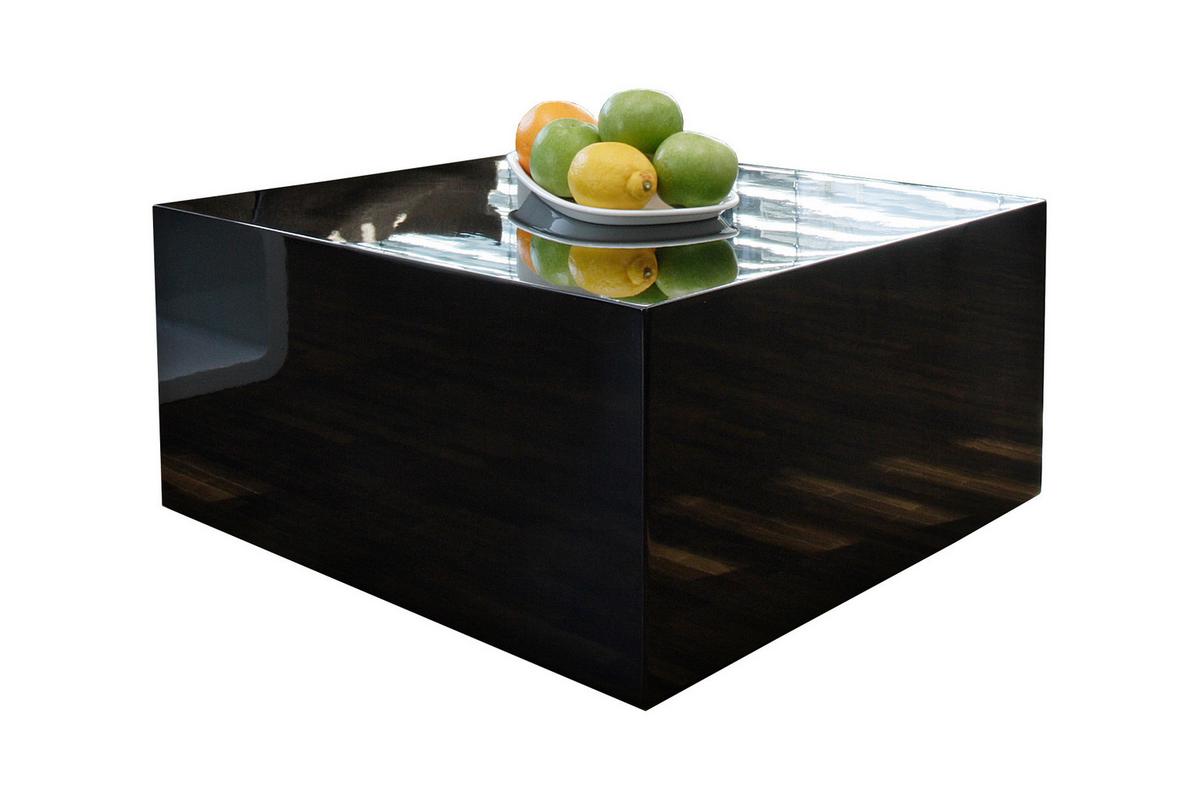 Klubska Miza Glanz, Črna - črna/visoki sijaj, Design, leseni material (60/60/30cm) - Livetastic