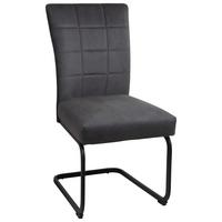 KRZESŁO NA PŁOZIE ERVA - czarny/szary, Basics, metal/tkanina (49/94/63cm) - Mömax