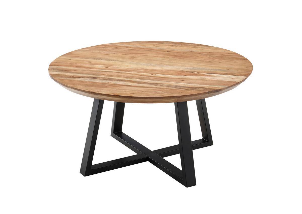 Couchtisch Safaga in Schwarz/Natur - Schwarz/Naturfarben, Natur, Holz/Metall (70/70/45cm) - Zandiara
