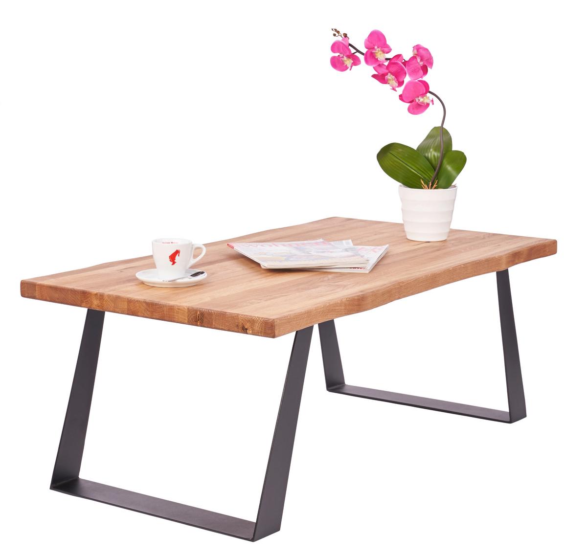 Couchtisch B152415 Jonas - Eichefarben/Schwarz, Natur, Holz/Metall (110/44/60cm) - Globo