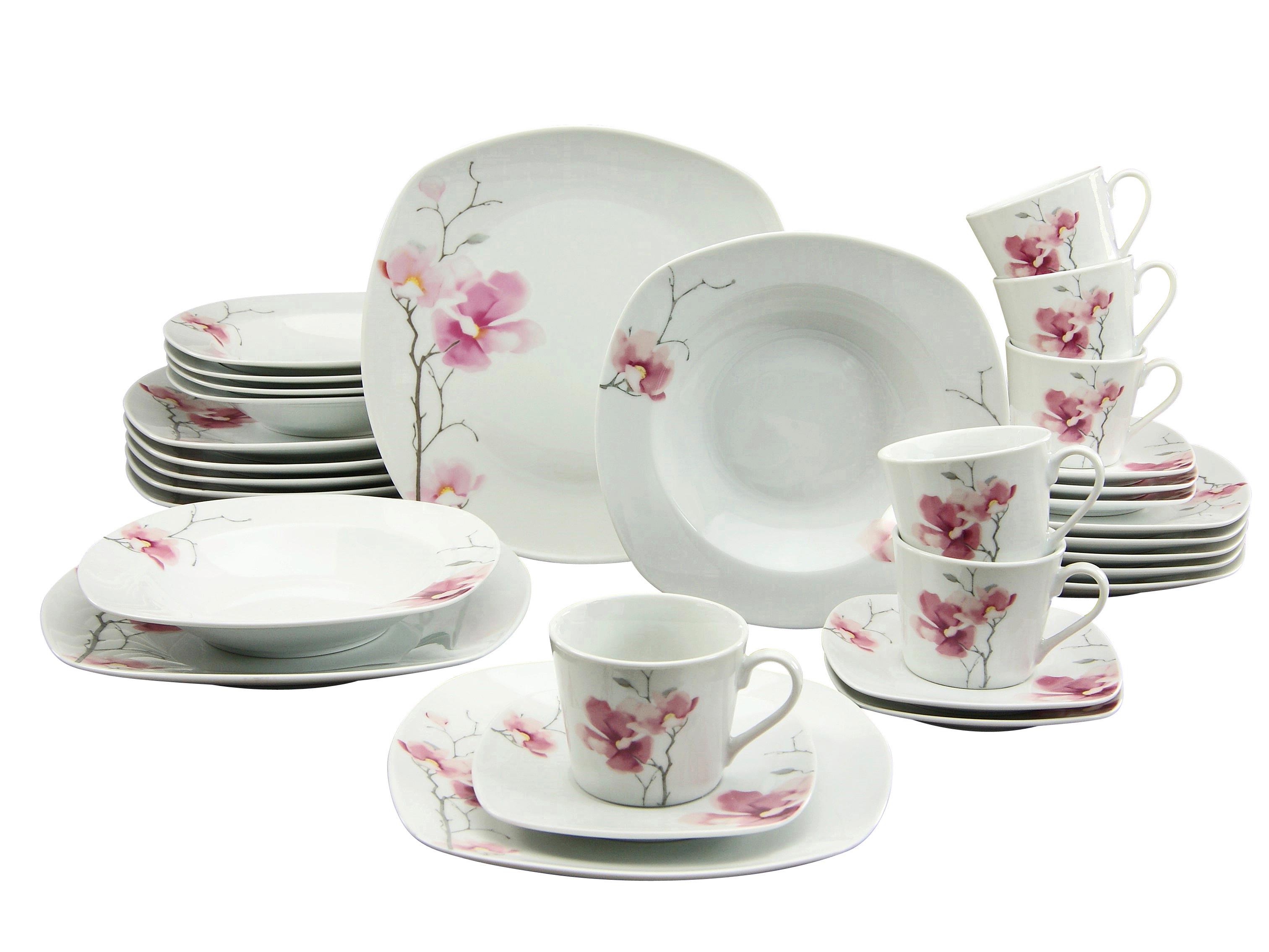Kombinirani Servis Amelie Aiko, 30-Delni Set - bela, Trend, keramika - Creatable