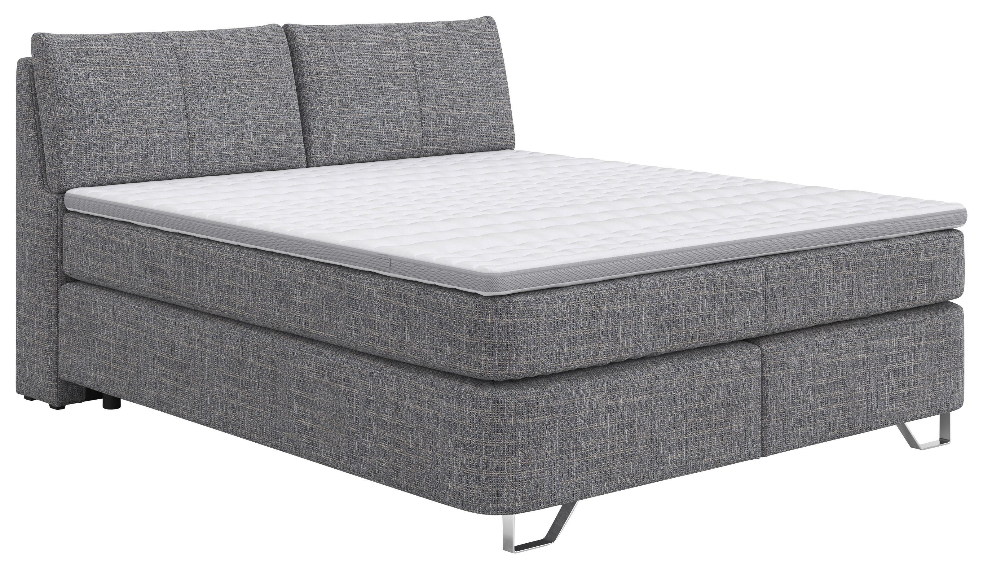 Boxspringbett Tabea Grau ca. 180x200cm - Alufarben/Grau, KONVENTIONELL, Karton/Naturmaterialien (180/200cm) - Premium Living