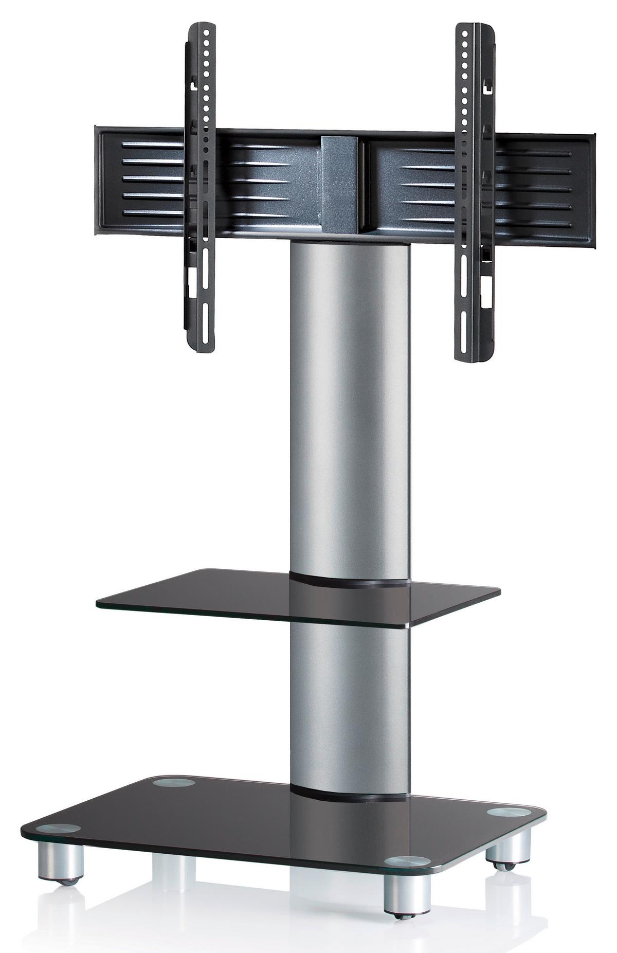 Stojalo Za Tv Tosal V Črno Srebrni, 60cm - srebrne barve/črna, Konvencionalno, kovina/steklo (60/100/44cm) - MID.YOU
