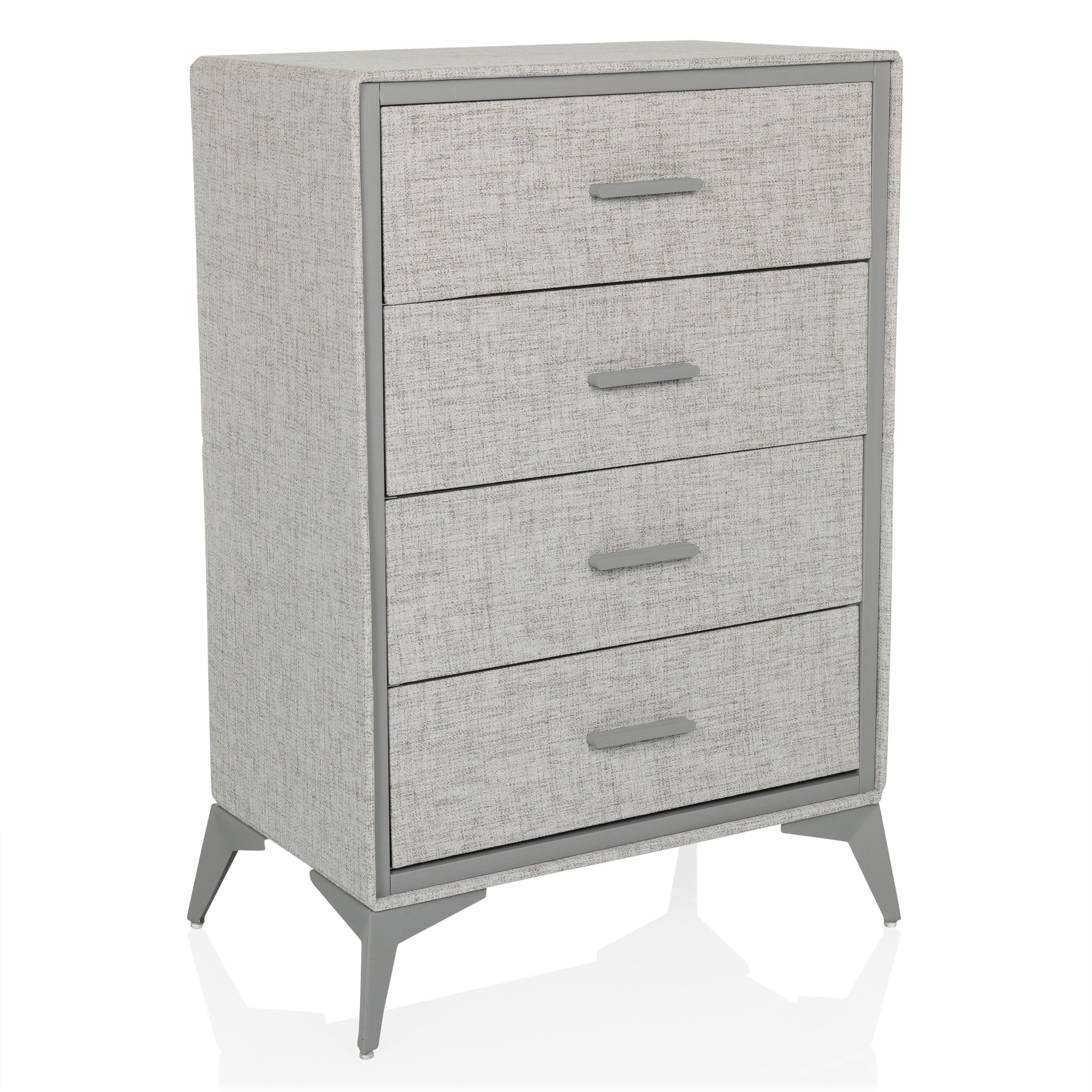 Komoda Skuffy, Siva - siva, Moderno, kovina/tekstil (60/90/35,5cm) - MID.YOU