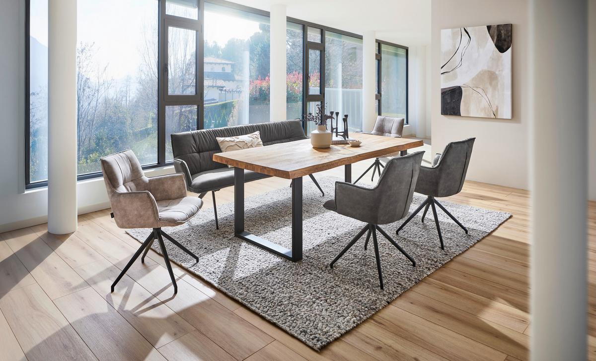 KRZESŁO Z PODŁOKIETNIKAMI OSAKA - czarny/ciemnoszary, Design, metal/tkanina (59/89,5/63cm) - Novel