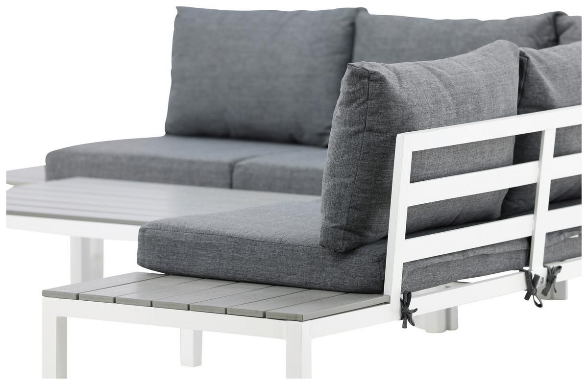 Loungegarnitur Odense ca. 133x167 cm Weiß - Weiß, KONVENTIONELL, Metall (133/167cm) - Gardenson
